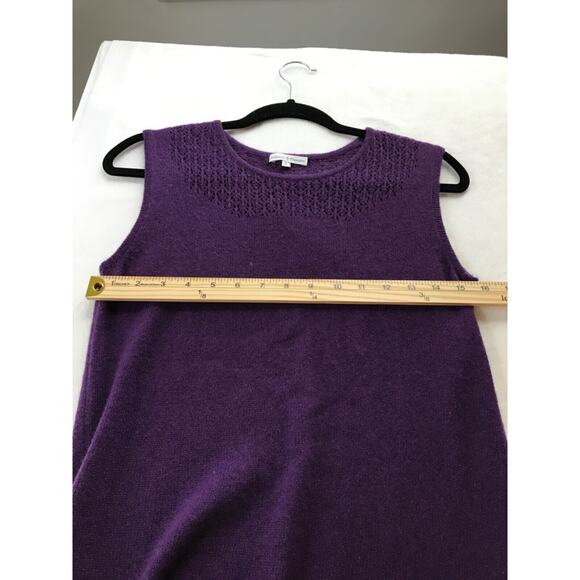 dolores piscotta 100% cashmere plum sleeveless knit top knit collar size small - Picture 5 of 9